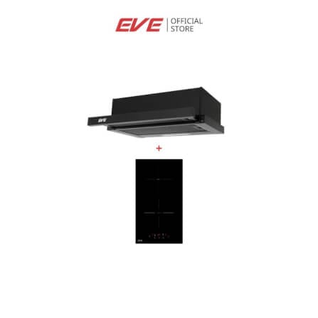 ชุดเซต เตาฝังแม่เหล็กไฟฟ้า 2 หัว+ เครื่องดูดควัน แบบฝังรางเลื่อน EVE รุ่น HB30-2IND294/TC + HS-BKT62C-60 ขนาด 60 ซม สีดำ _11